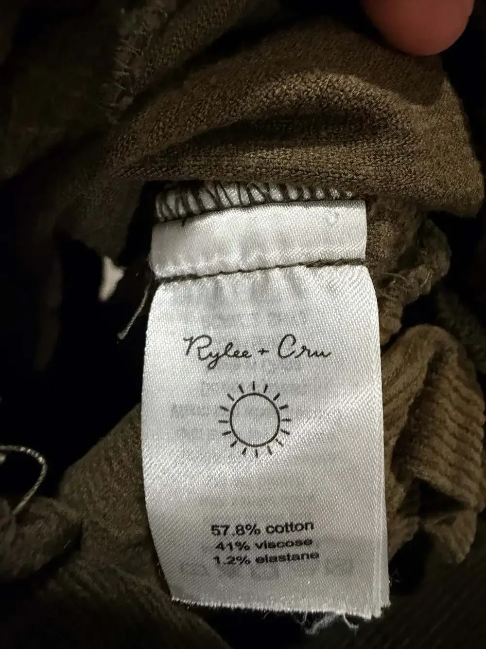 Rylee + Cru Corduroy Overall Size 18-24m Olive Green